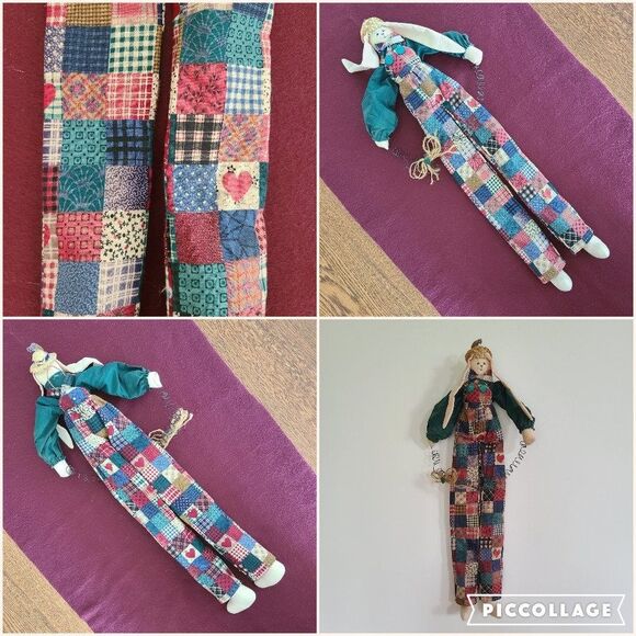 Handcrafted Large Floppy Country Calico Bunny Rabbit Patchwork Country Bunny - Picture 7 of 10